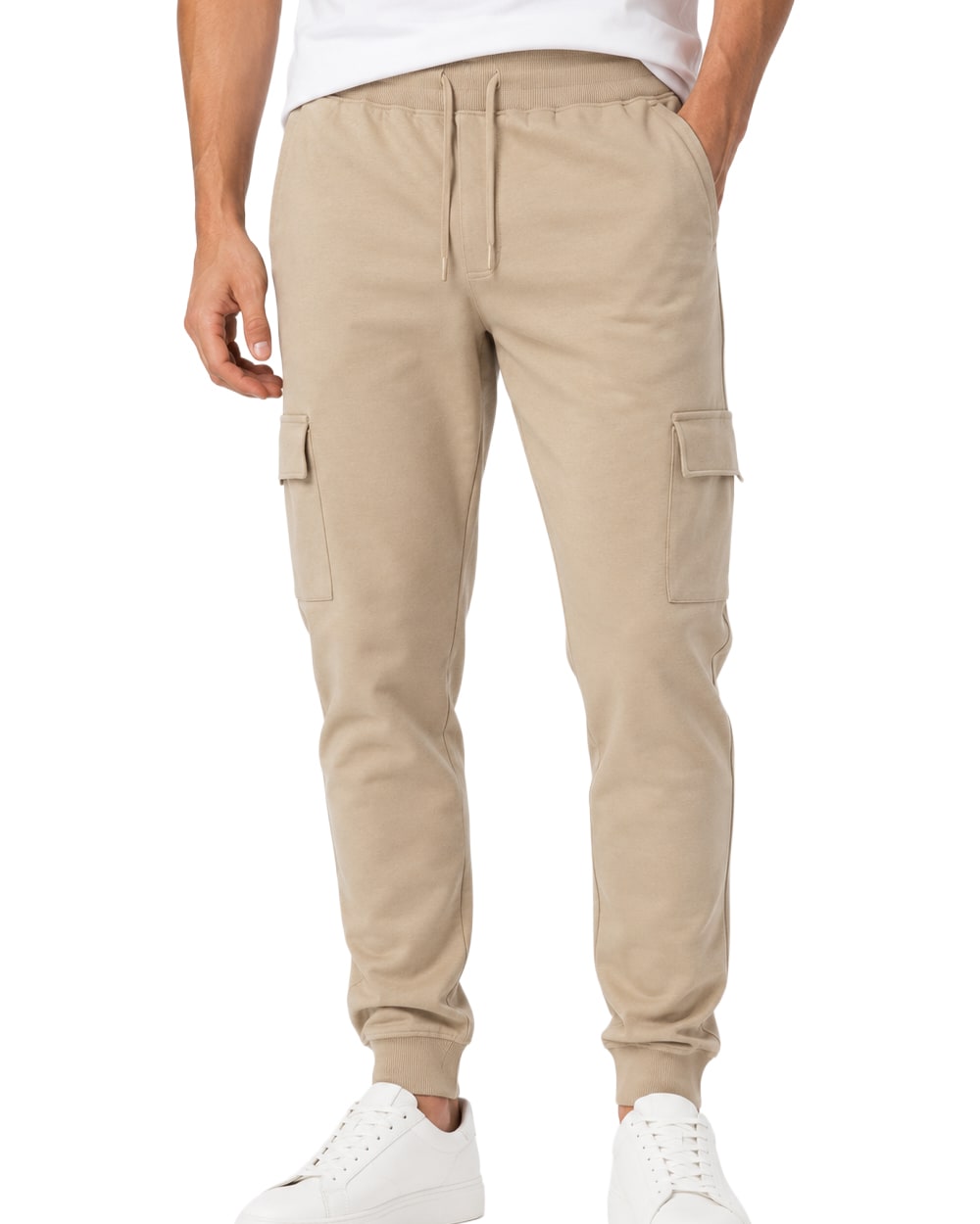 Men's Lightweight Fleece Jogger Cargo Pants #04