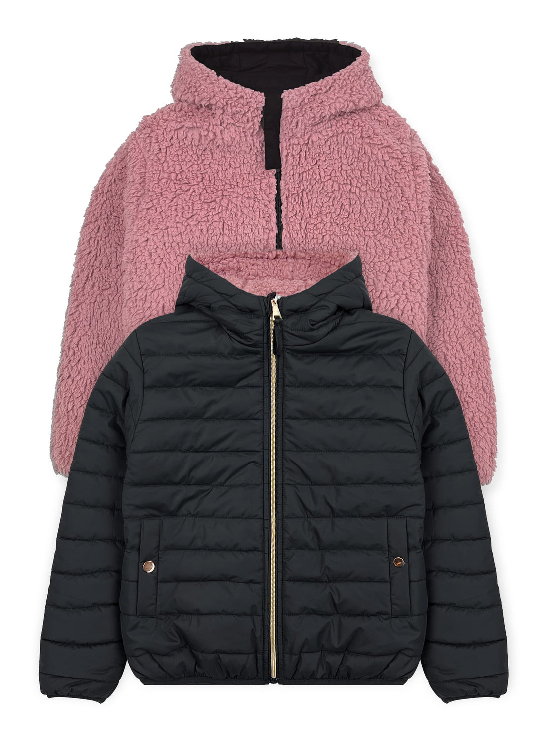 Girls' Reversible Jacket With Sherpa Lining #97