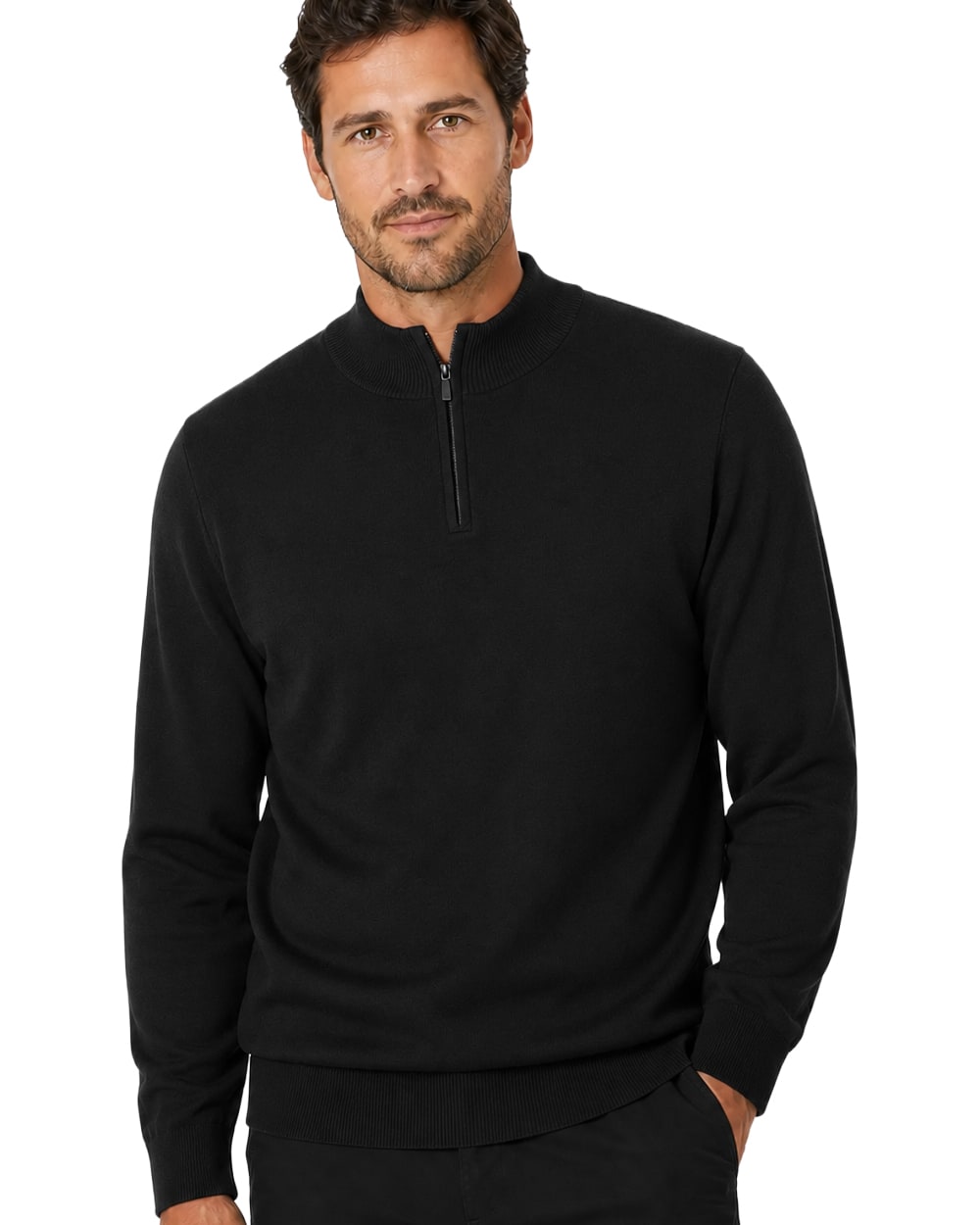 Men's Quarter Zip Sweater Plus Size