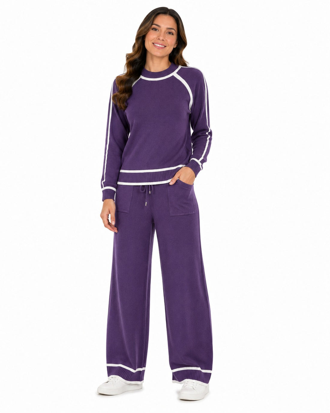 Knit Sweater & Wide-Leg Lounge Set #103