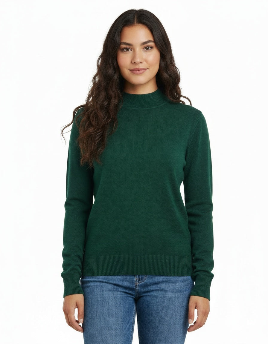 Plain Sweater Mock Neck