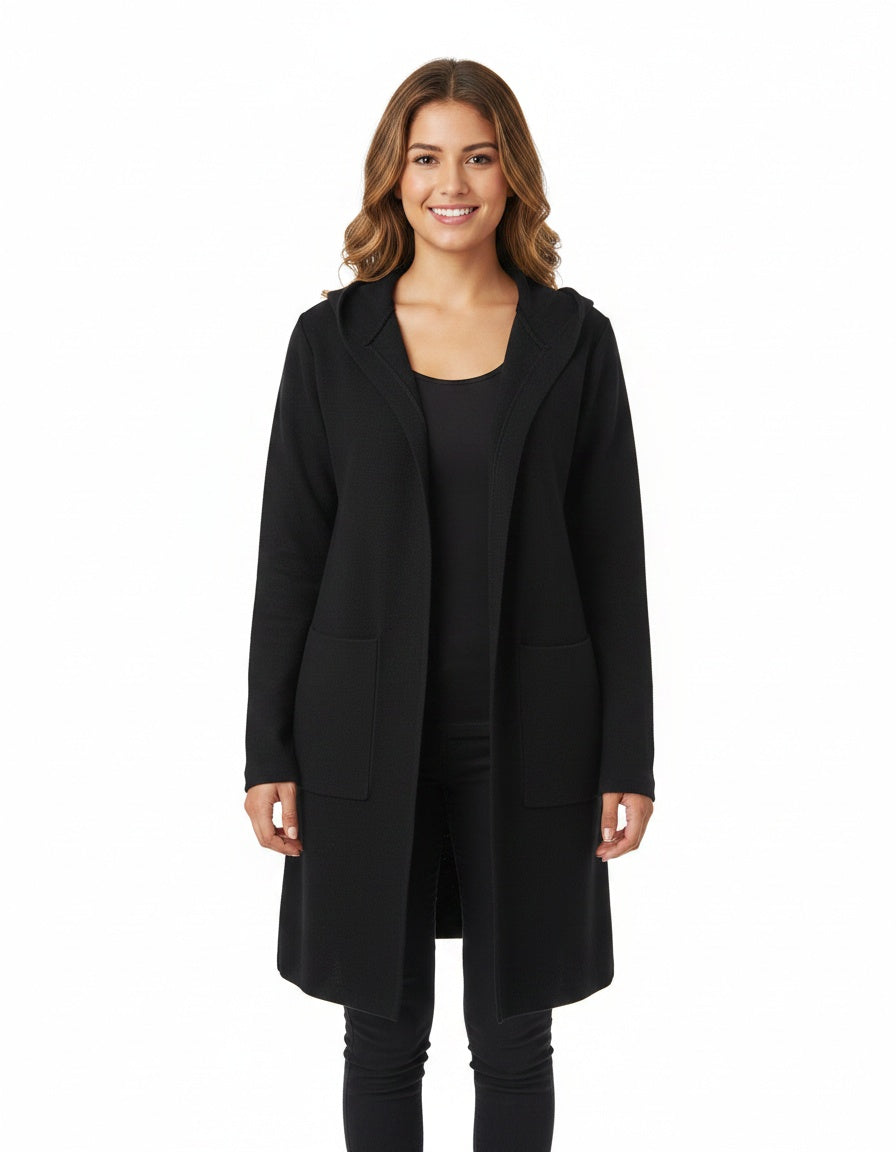 Hooded Cardigan with Front Pockets
