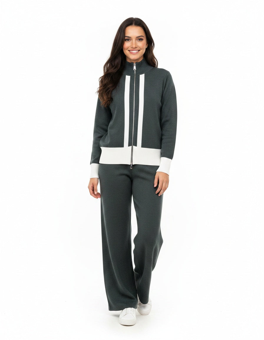 Knit Sweater & Wide-Leg Lounge Set #102