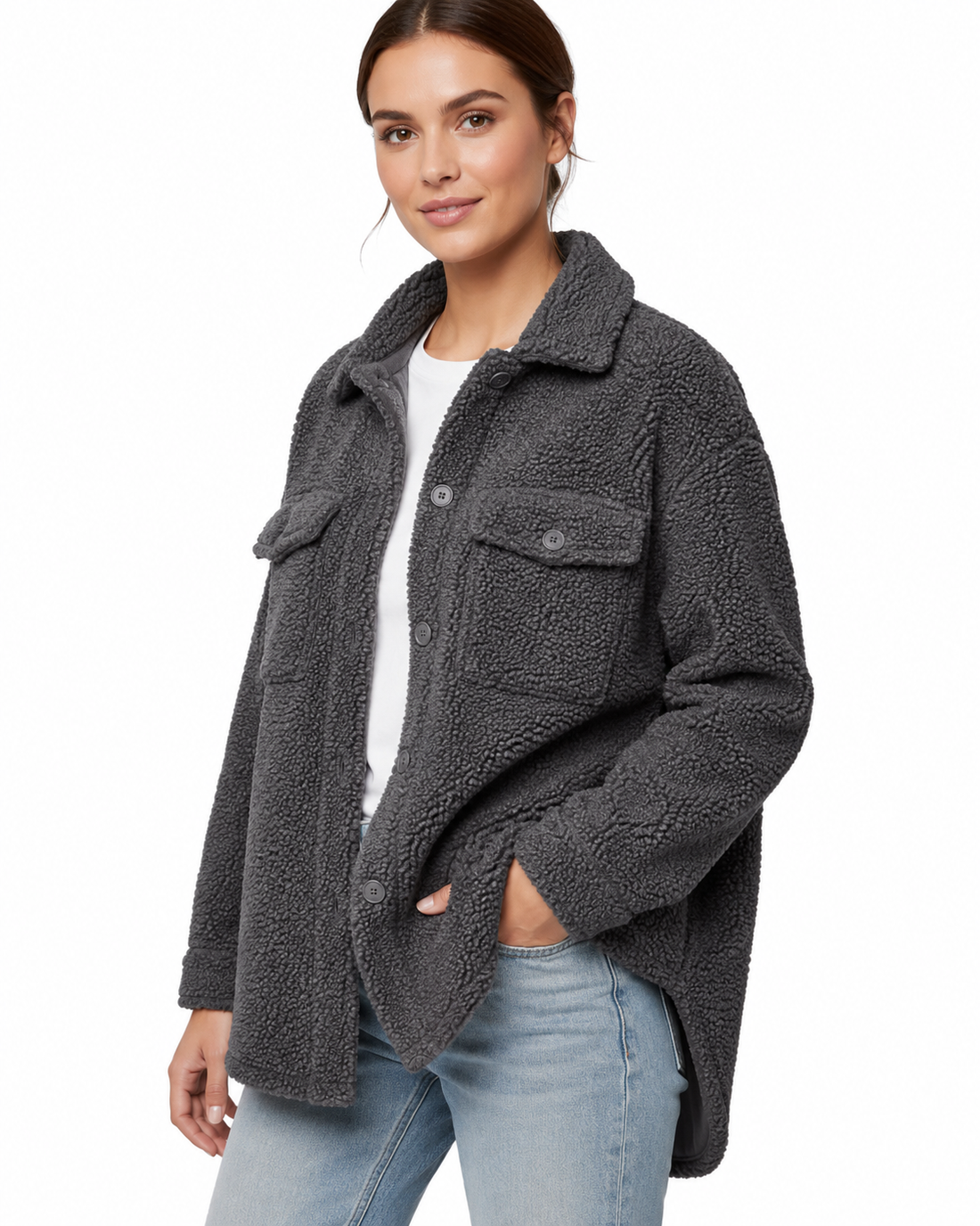 Women’s Sherpa Fleece Shacket #09