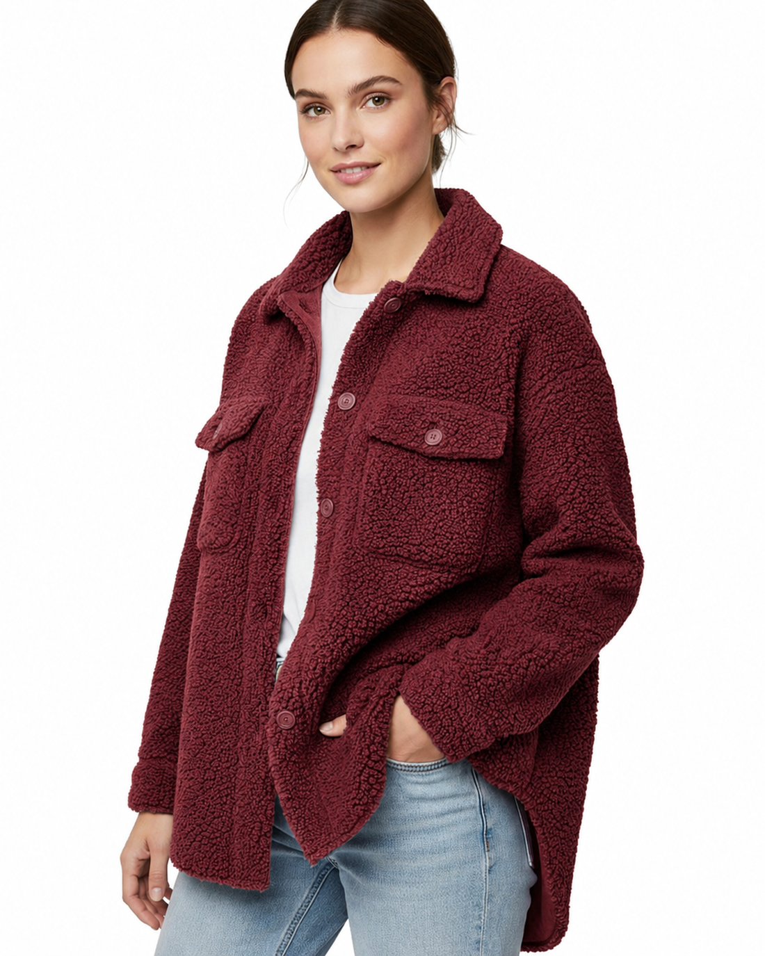 Women’s Sherpa Fleece Shacket #09