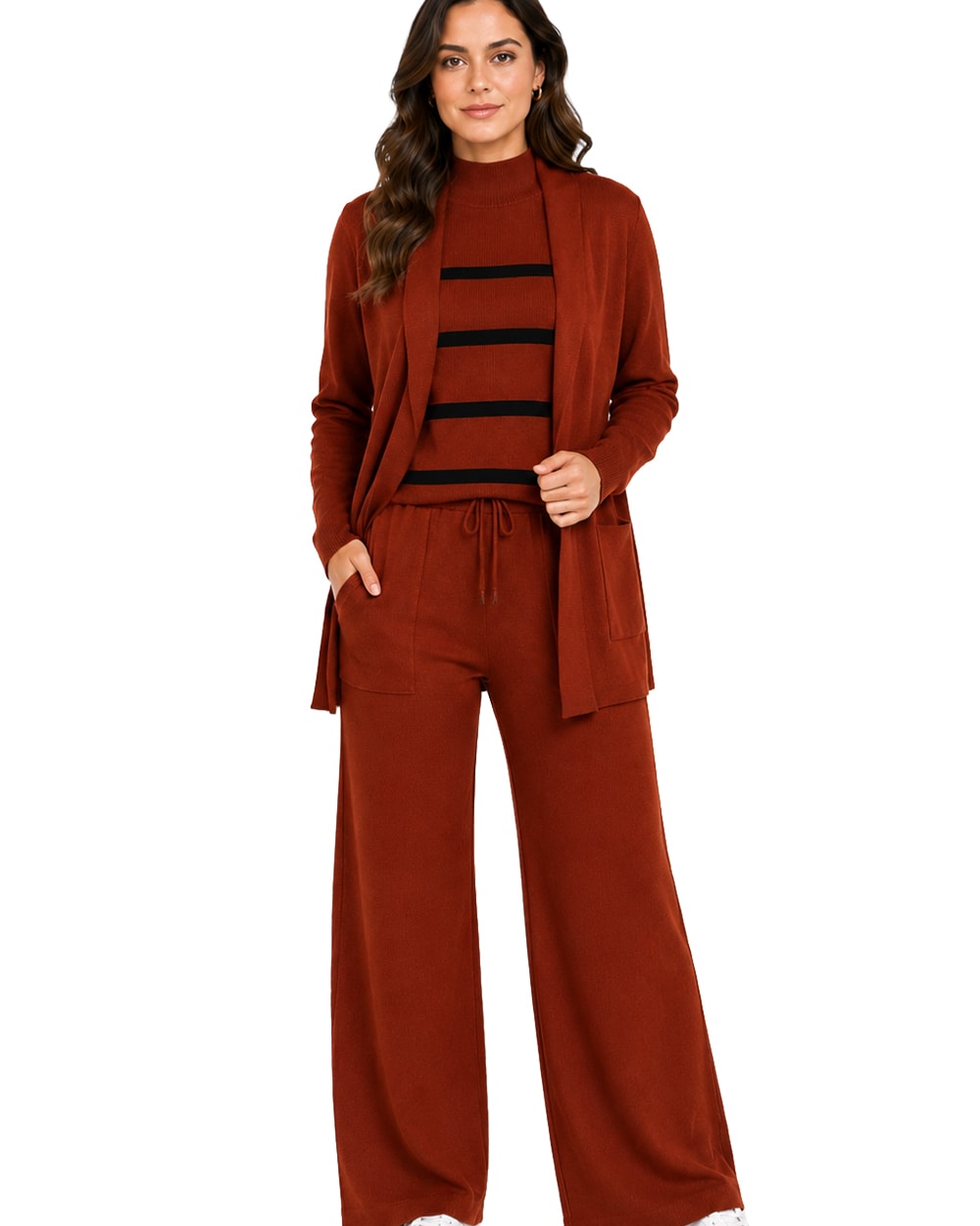 Women's 3-Piece Ribbed Knit Loungewear Set #105