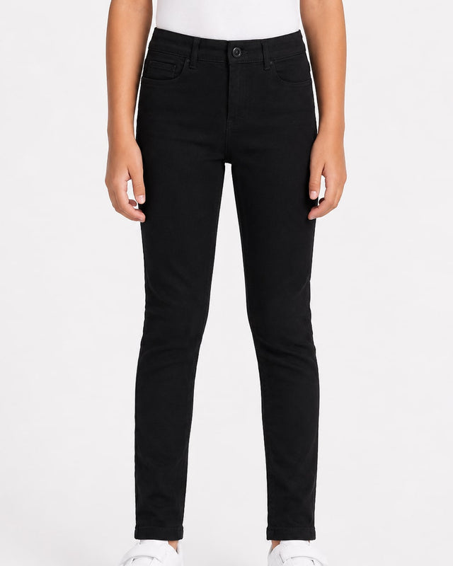 Girls’ Skinny Black Twill Pants #01