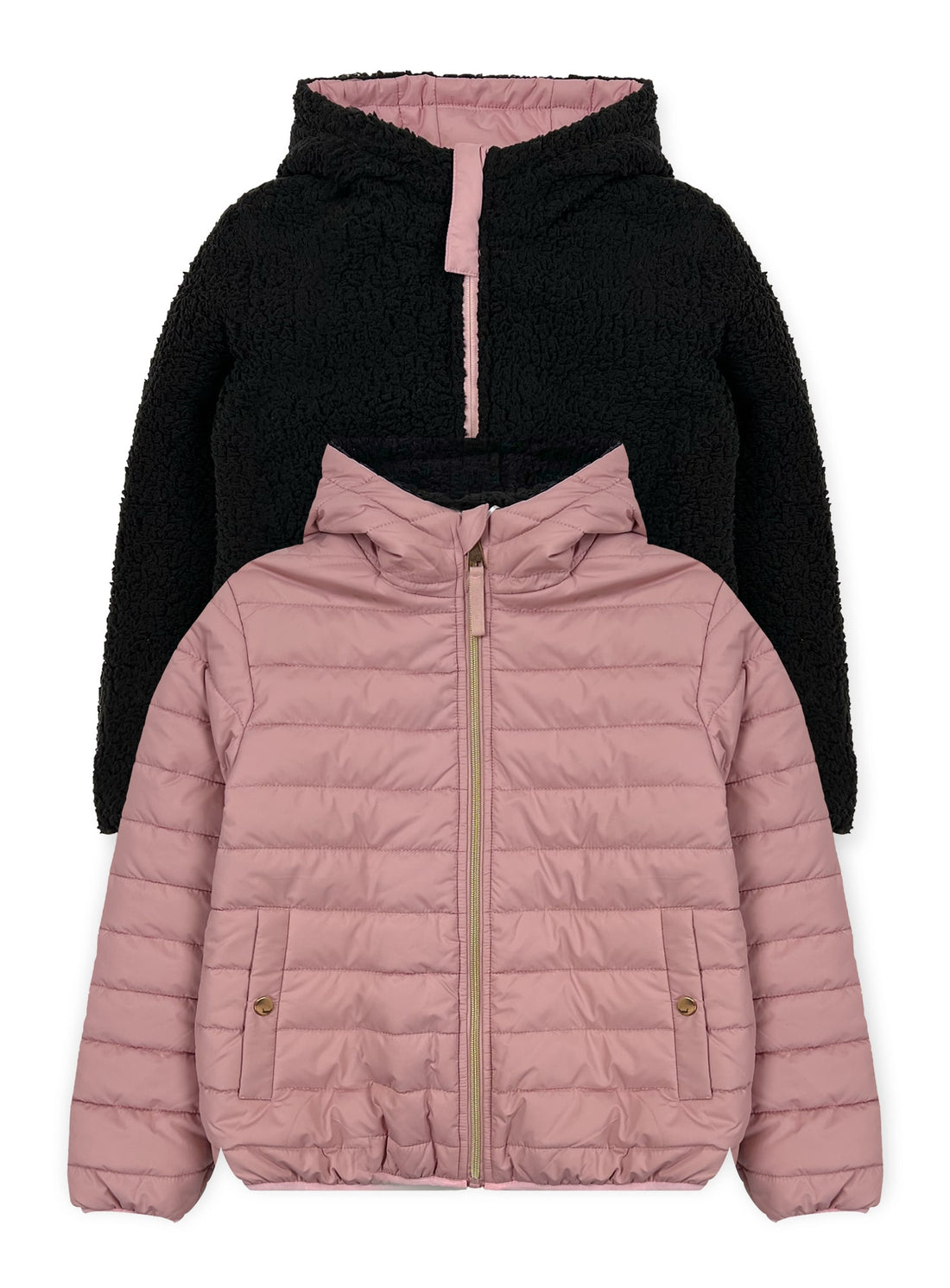 Girls' Reversible Jacket With Sherpa Lining #97