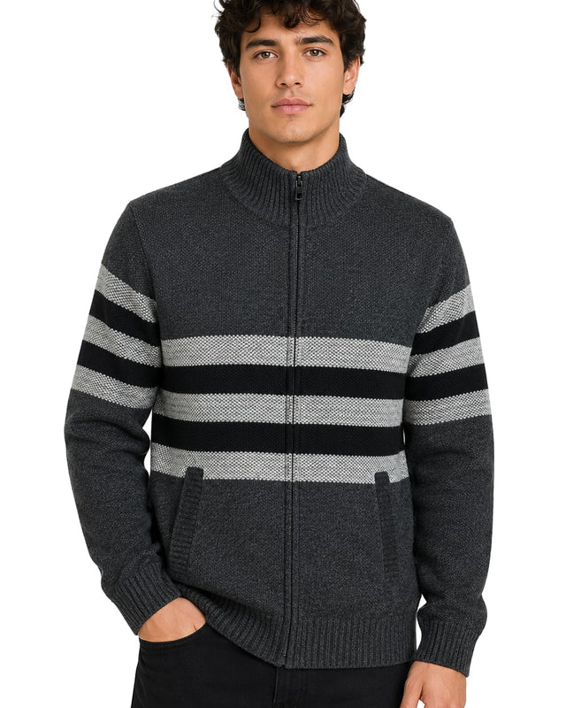 Men's Striped Bonded Sweater