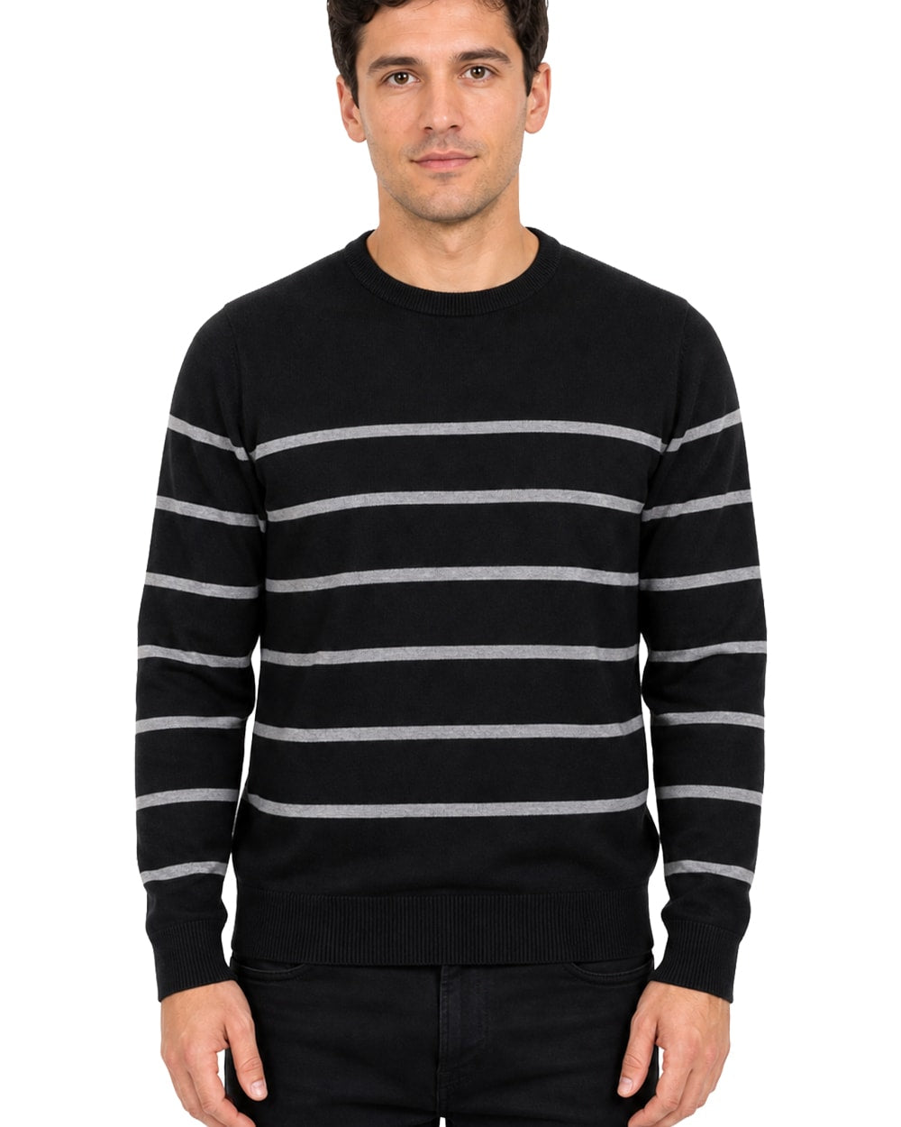 Men's Striped Crew Neck Sweater #262