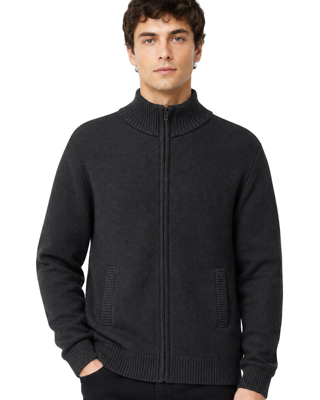 Men's Zip Up Bonded Sweater Plus Size