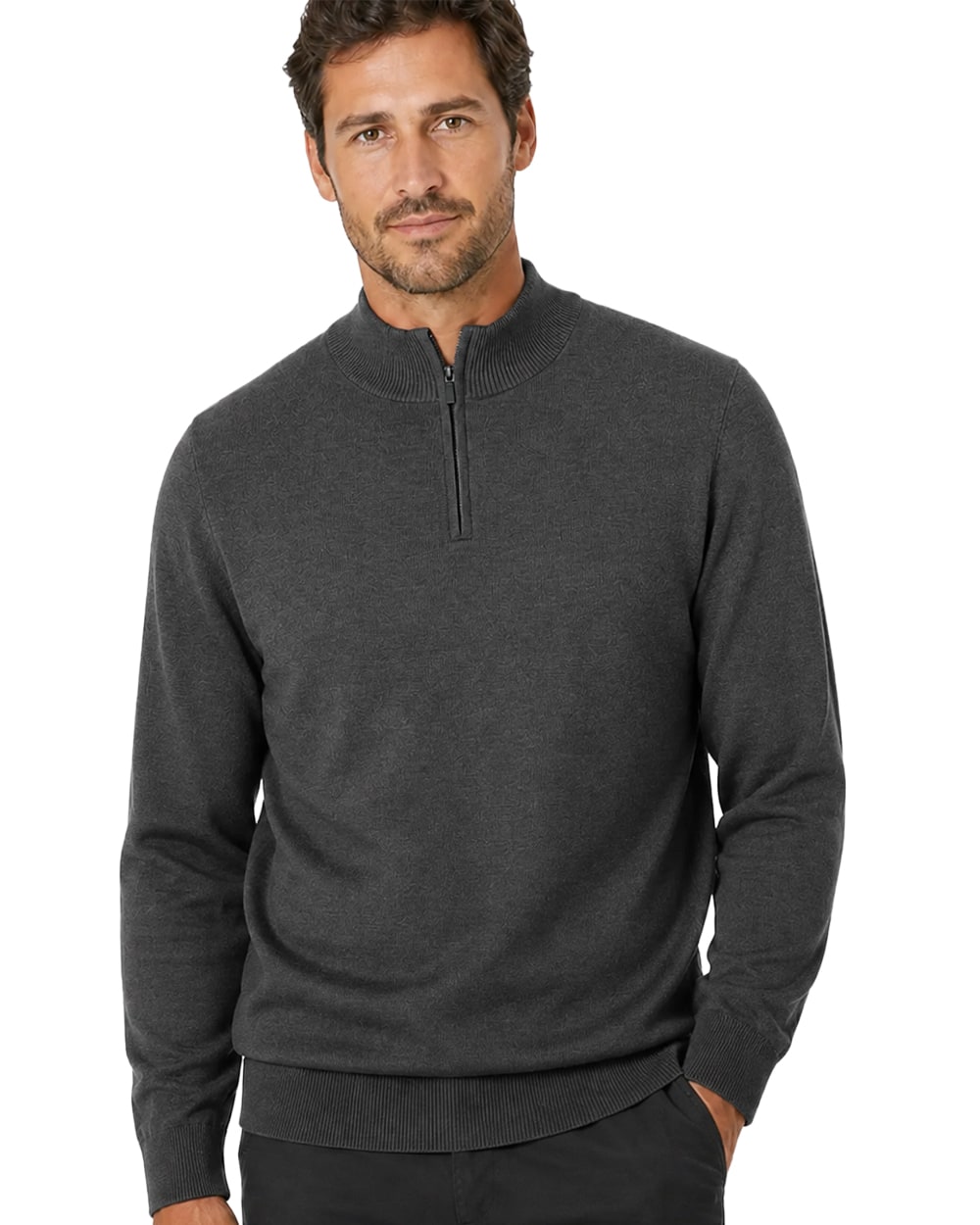 Men's Quarter Zip Sweater Plus Size