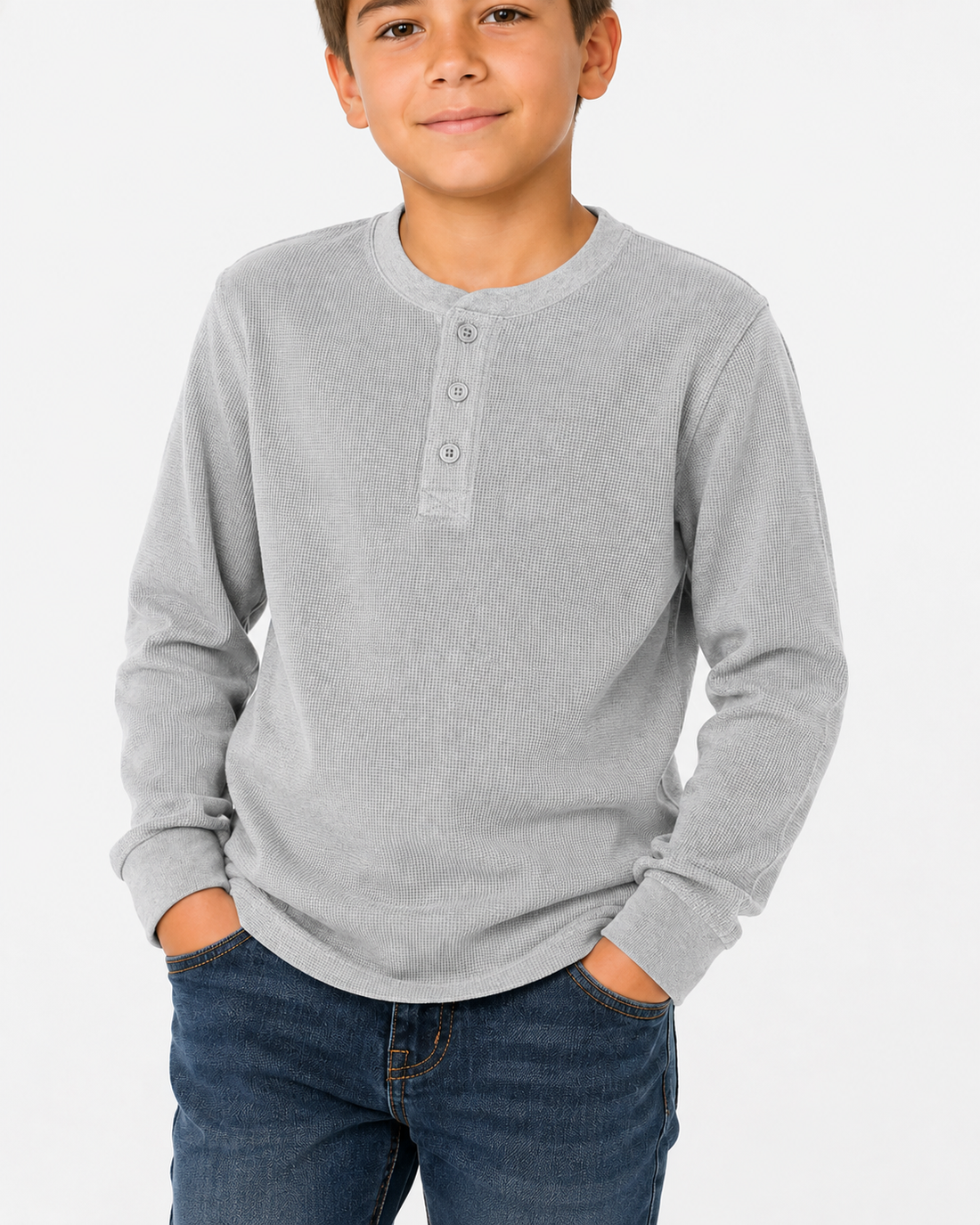 Boys' Thermal Top Henley #TH2