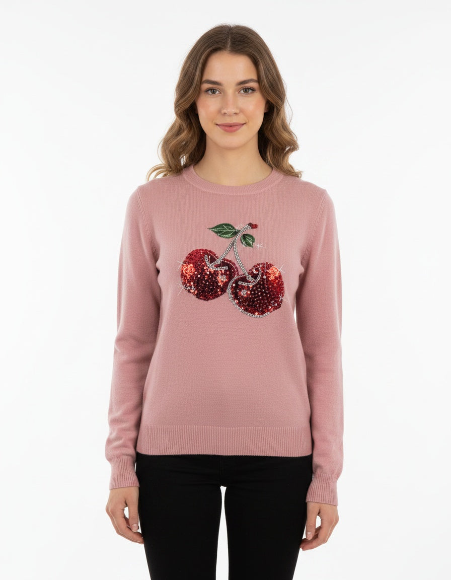 Cherry Sweater Top