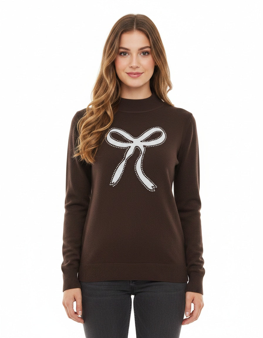 Crewneck Big Bow Sweater