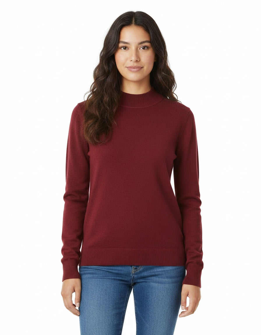 Plain Sweater Mock Neck