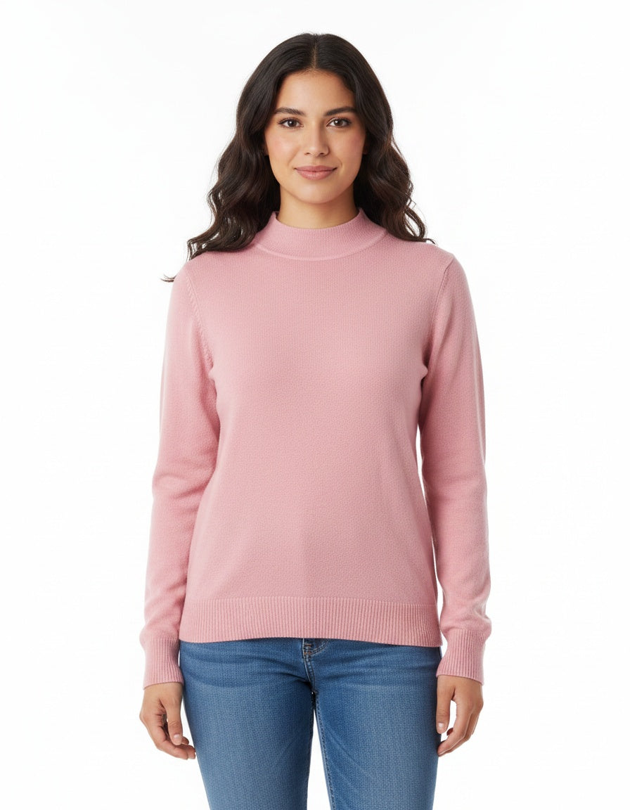 Plain Sweater Mock Neck