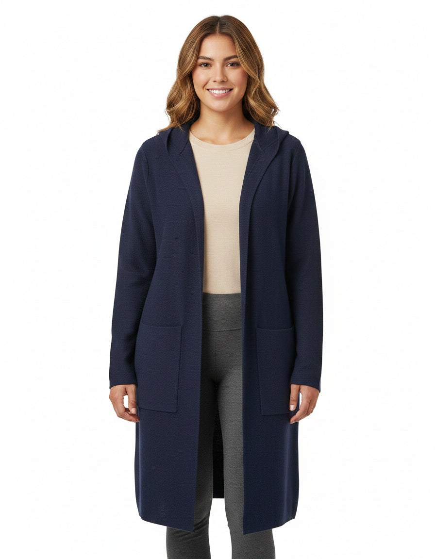Hooded Cardigan with Front Pockets